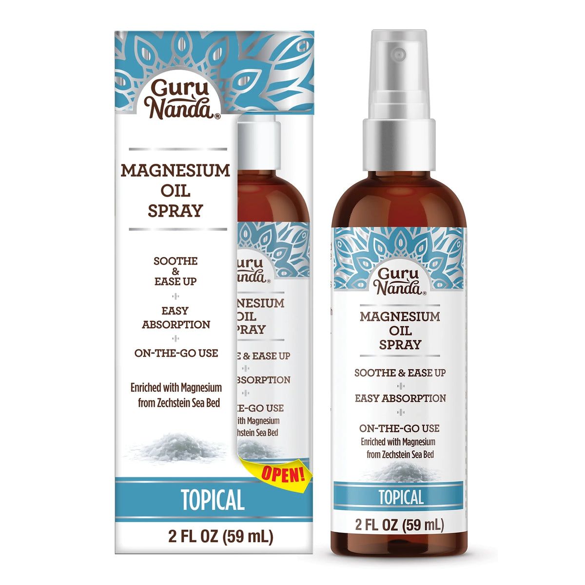 Magnesium Oil Spray, Quick Absorbing, Muscle Relief & Soothing Aches, 2 Fl Oz