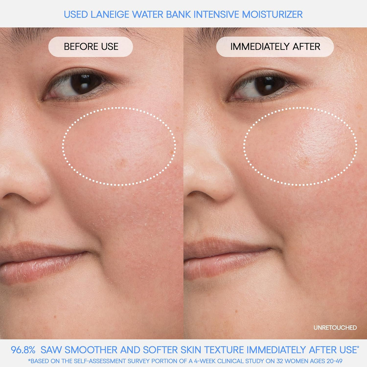 LANEIGE Water Bank Blue Hyaluronic Intensive Moisturizer: Hydrating Face Cream for Extra Dry Skin with Squalane & Peptide for Skin Barrier Support, Dermatologist-Tested